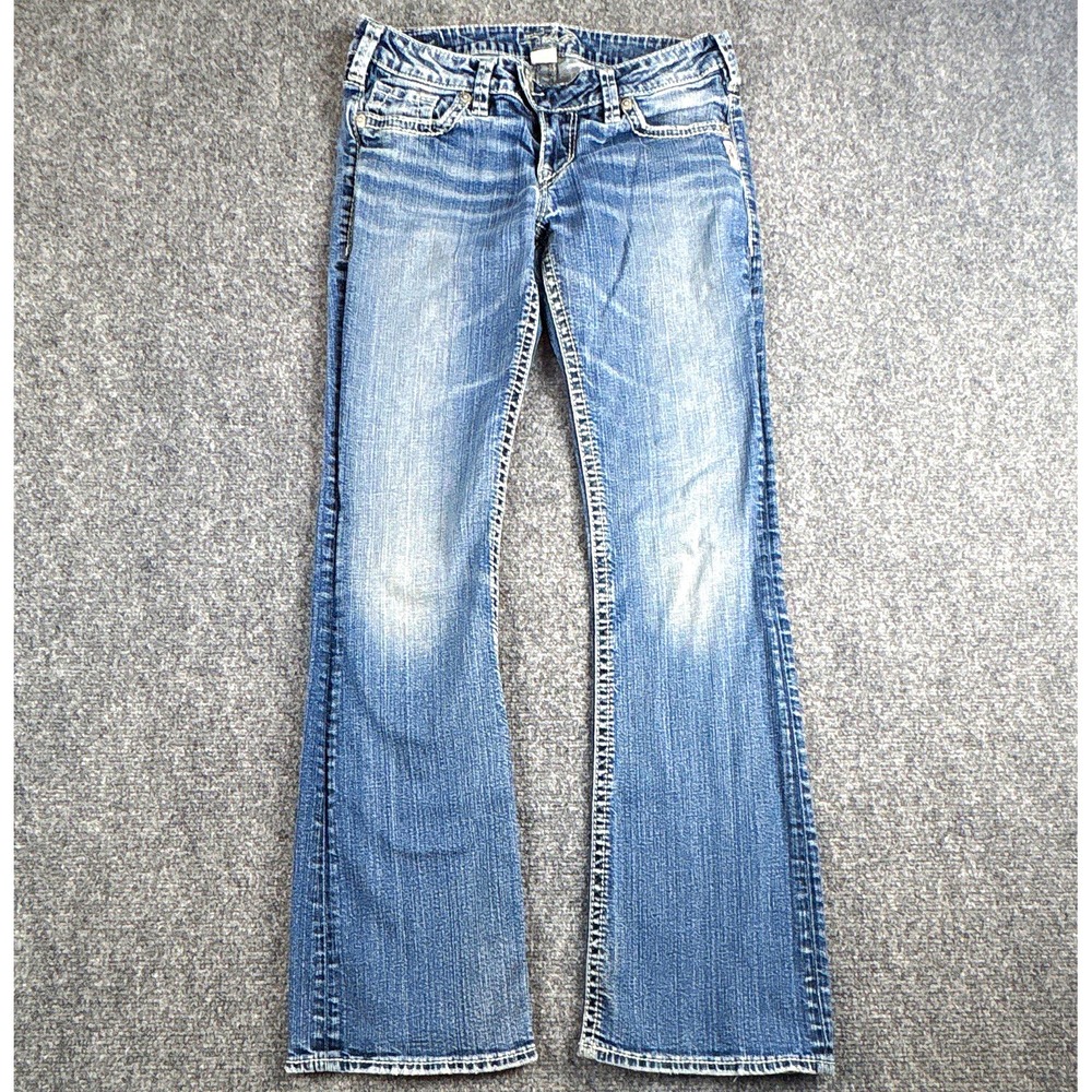 Silver Jeans Tuesday Bootcut Jeans W28 L33 Embellished Studded Pocket Y2K